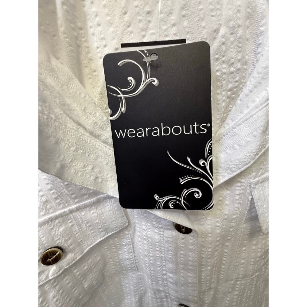 Wearabouts nwt white button up shirtdress 100% cotton womens xl - Picture 9 of 9